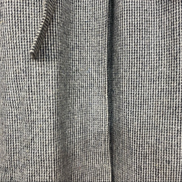 Vintage union made black white micro houndstooth unisex long pea coat - Picture 5 of 10